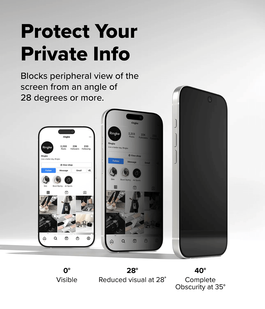 Protector de Pantalla para iPhone 17 - Ringke Easy Slide Privacy Glass (Pack de 2)
