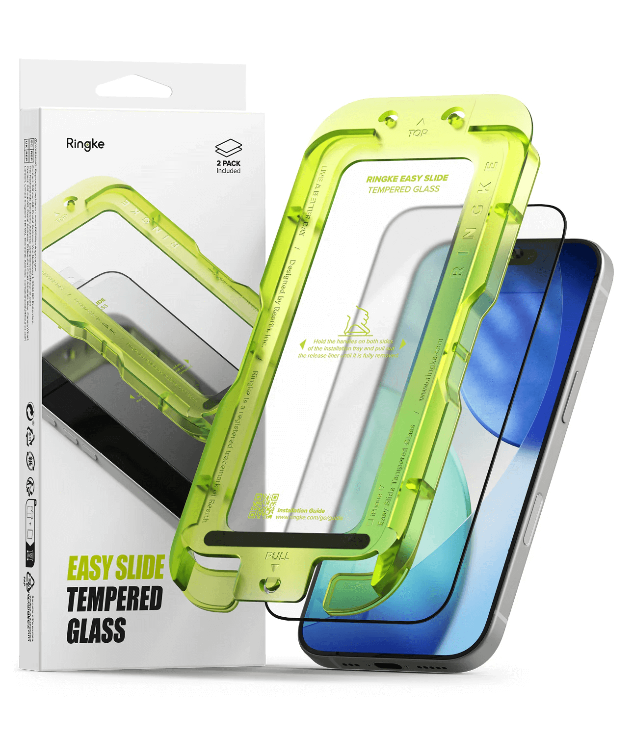 Protector de Pantalla para iPhone 17 - Ringke Easy Slide Tempered Glass (Pack de 2)
