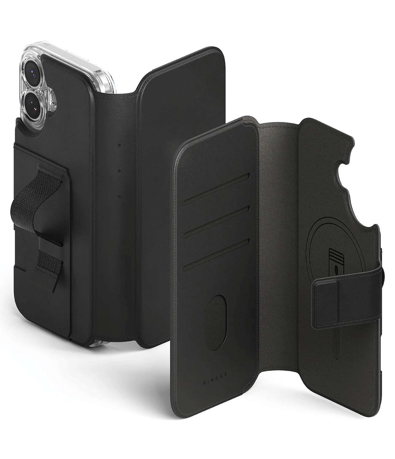 Estuche para iPhone 17 - Ringke Folio Grip Wallet Magnetic - Black