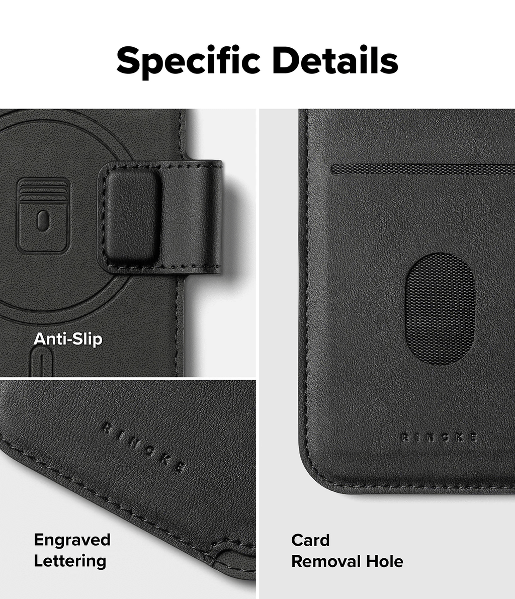Estuche para iPhone 17 - Ringke Folio Grip Wallet Magnetic - Black