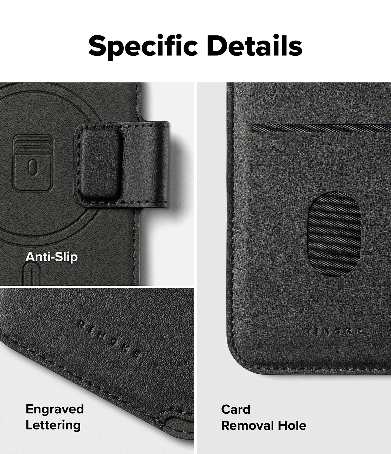 Estuche para iPhone 17 - Ringke Folio Grip Wallet Magnetic - Black