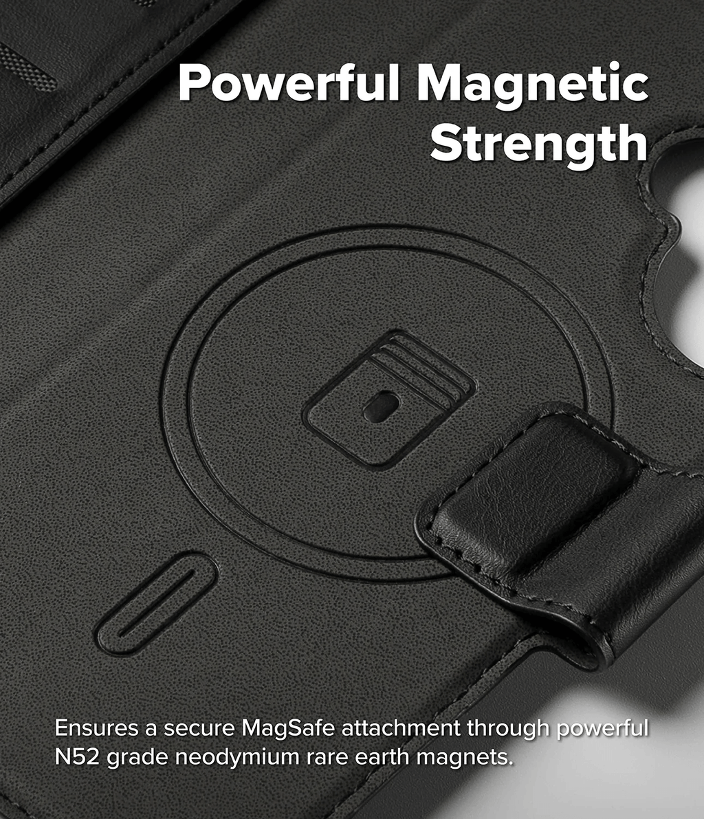 Estuche para iPhone 17 - Ringke Folio Grip Wallet Magnetic - Black