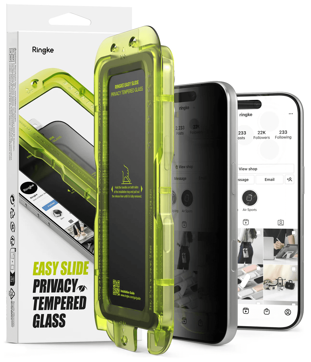 Vidrio Templado para iPhone 17 Pro - Ringke Easy Slide Privacy Glass (Pack de 2)