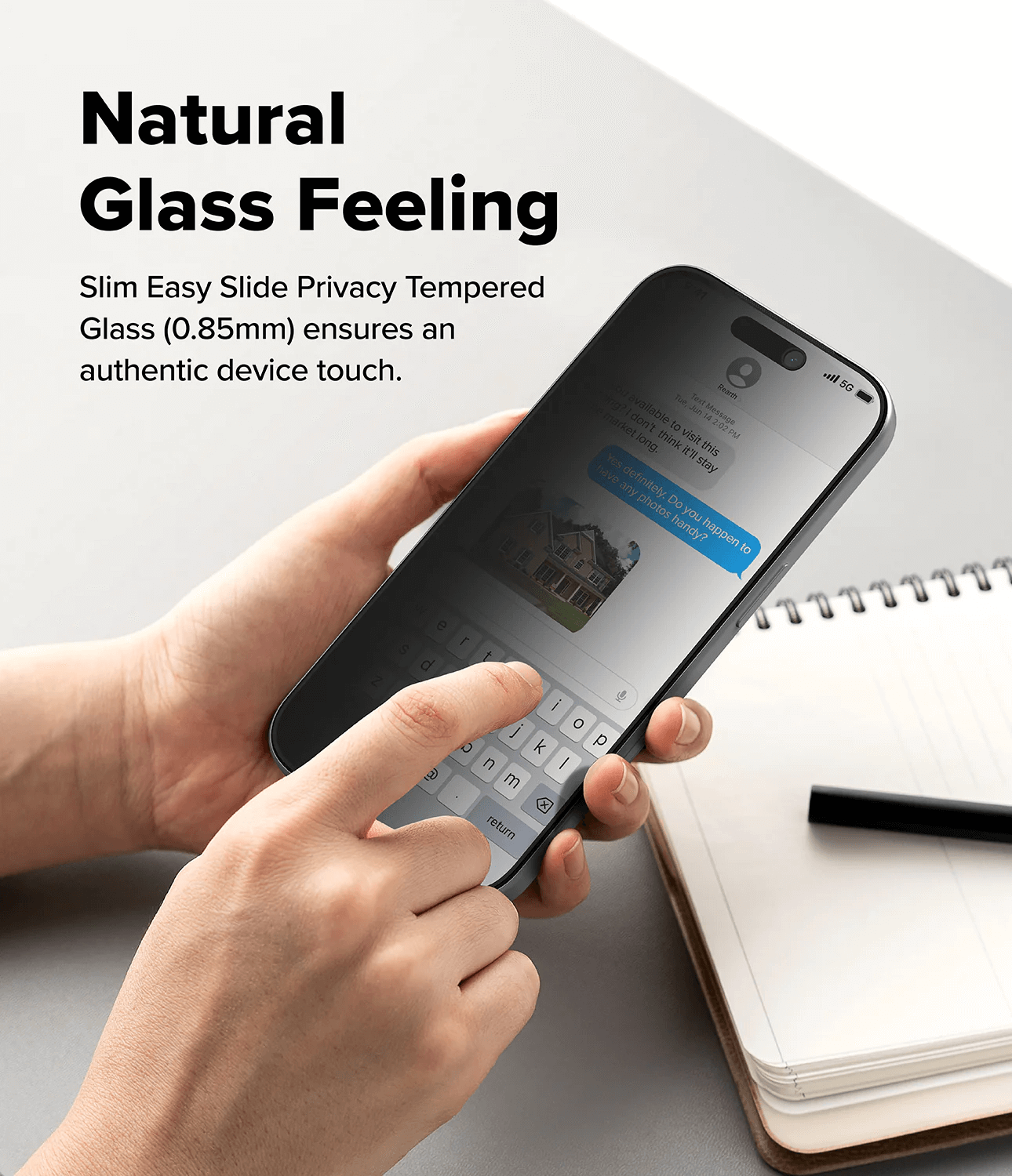 Vidrio Templado para iPhone 17 Pro - Ringke Easy Slide Privacy Glass (Pack de 2)
