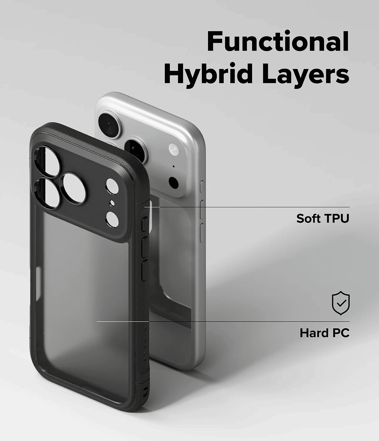 Estuche para iPhone 17 Pro - Ringke Fusion Bold - Matte Smoke