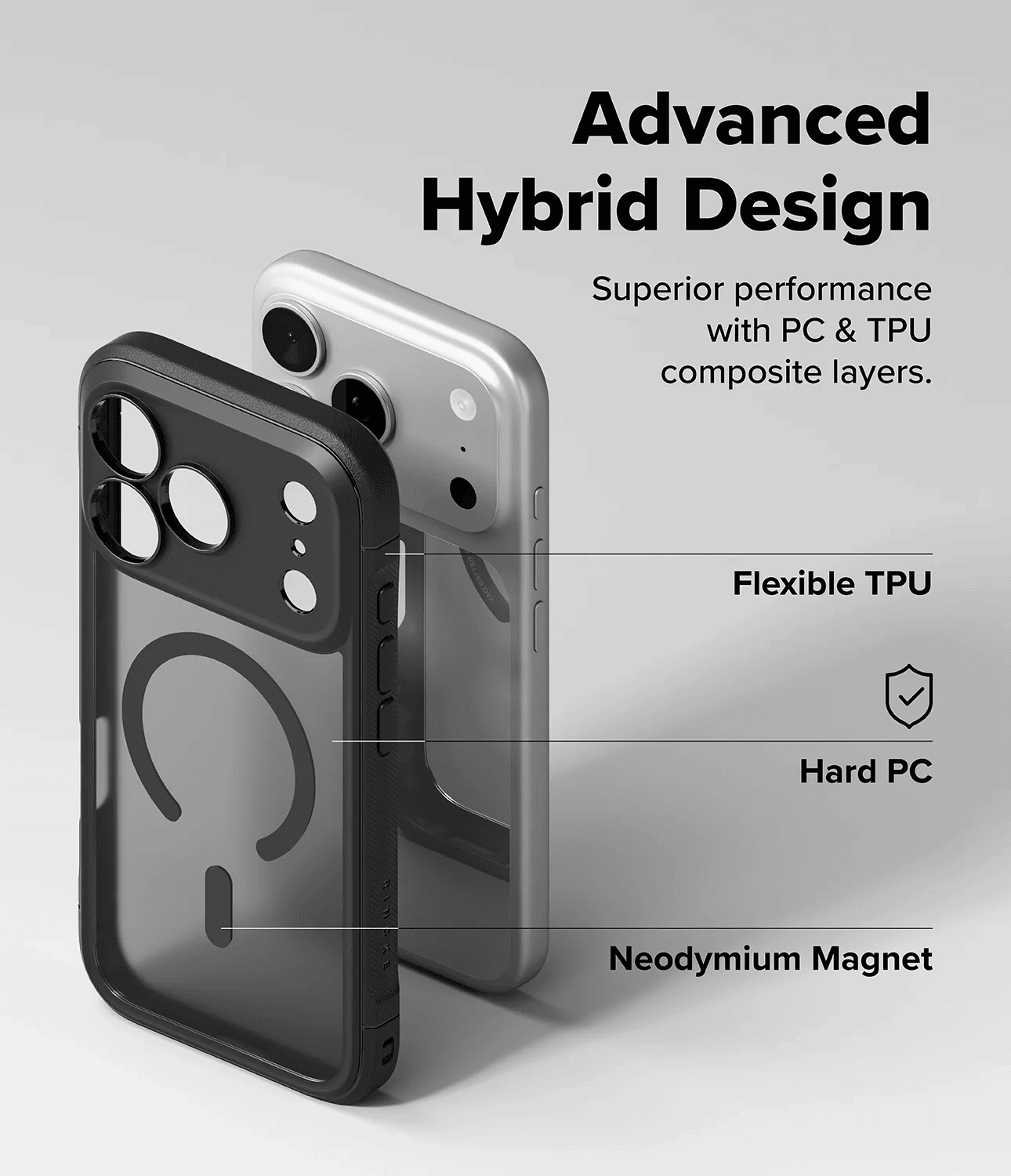 Estuche para iPhone 17 Pro - Ringke Fusion Bold Magnetic - Matte Smoke