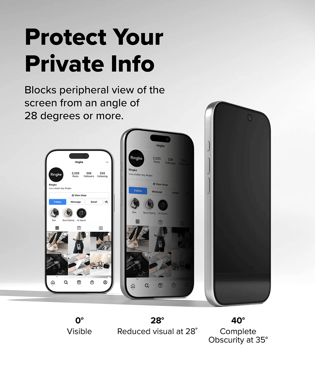 Vidrio Templado para iPhone 17 Pro Max - Ringke Easy Slide Privacy Glass (Pack de 2)
