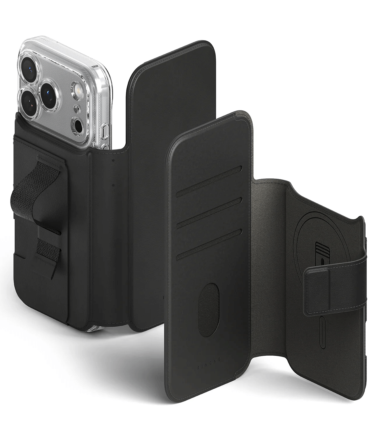 Estuche para iPhone 17 Pro Max - Ringke Folio Grip Wallet Magnetic - Black