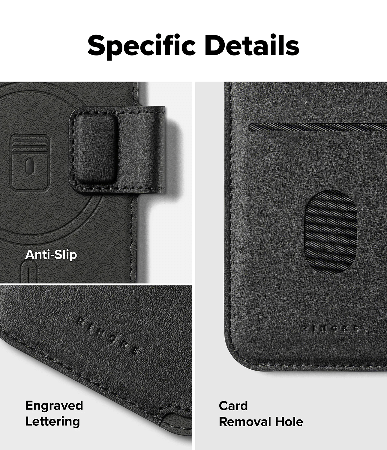 Estuche para iPhone 17 Pro Max - Ringke Folio Grip Wallet Magnetic - Black