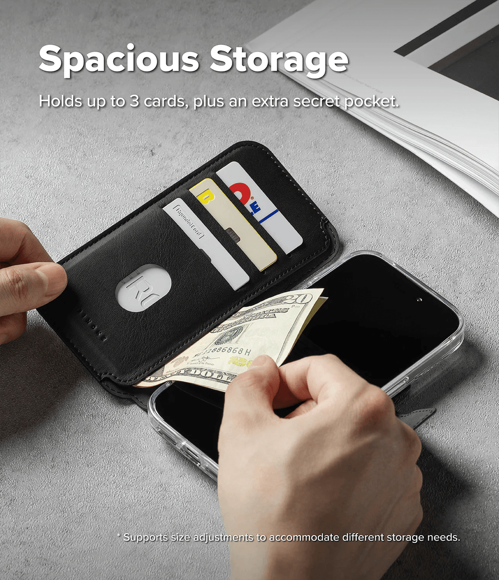 Estuche para iPhone 17 Pro Max - Ringke Folio Grip Wallet Magnetic - Black