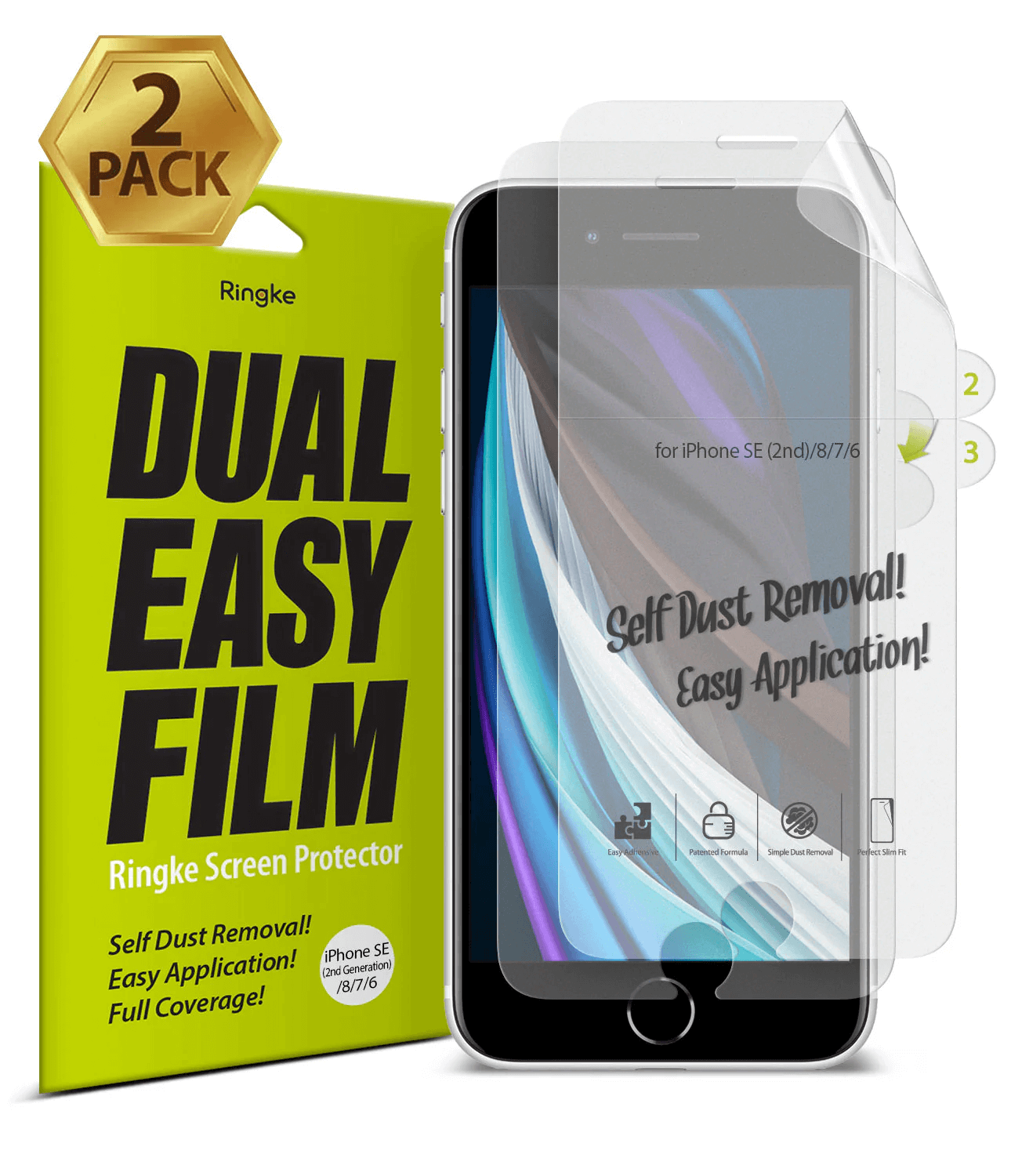 Protector de Pantalla para iPhone SE 2022 / SE 2020 / iPhone 8 - Ringke Dual Easy Full Cover