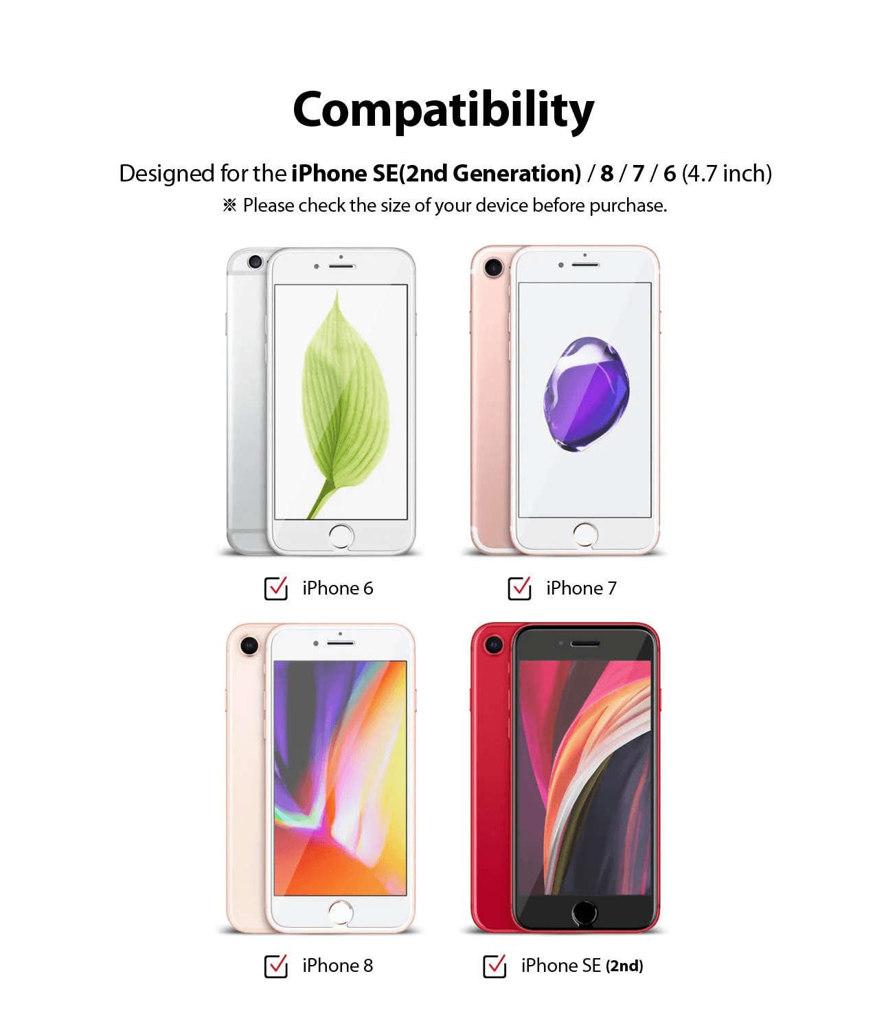 Protector de Pantalla para iPhone SE 2022 / SE 2020 / iPhone 8 - Ringke Dual Easy Full Cover
