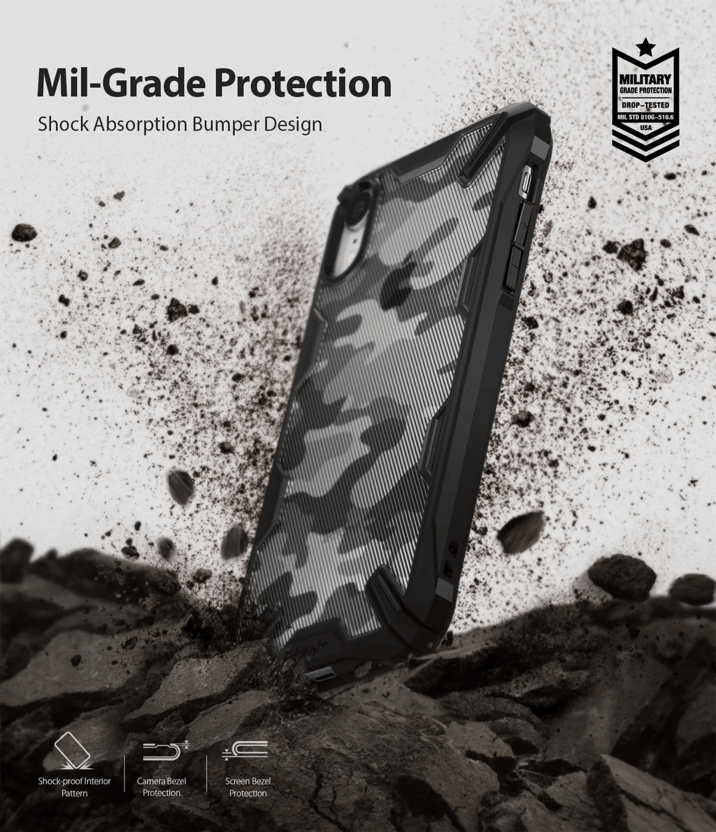 Estuche para iPhone XR - Ringke Fusion-X - Camo Black