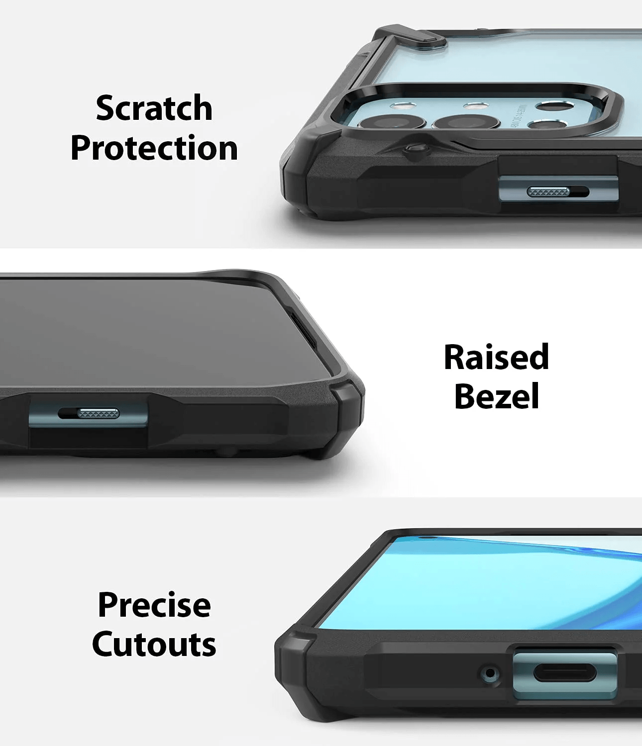 Estuche para OnePlus 9R - Ringke Fusion-X - Black