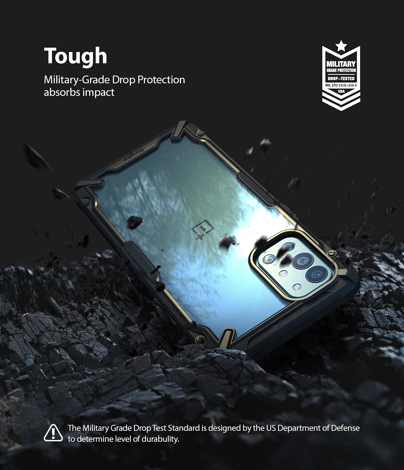 Estuche para OnePlus 9R - Ringke Fusion-X - Black