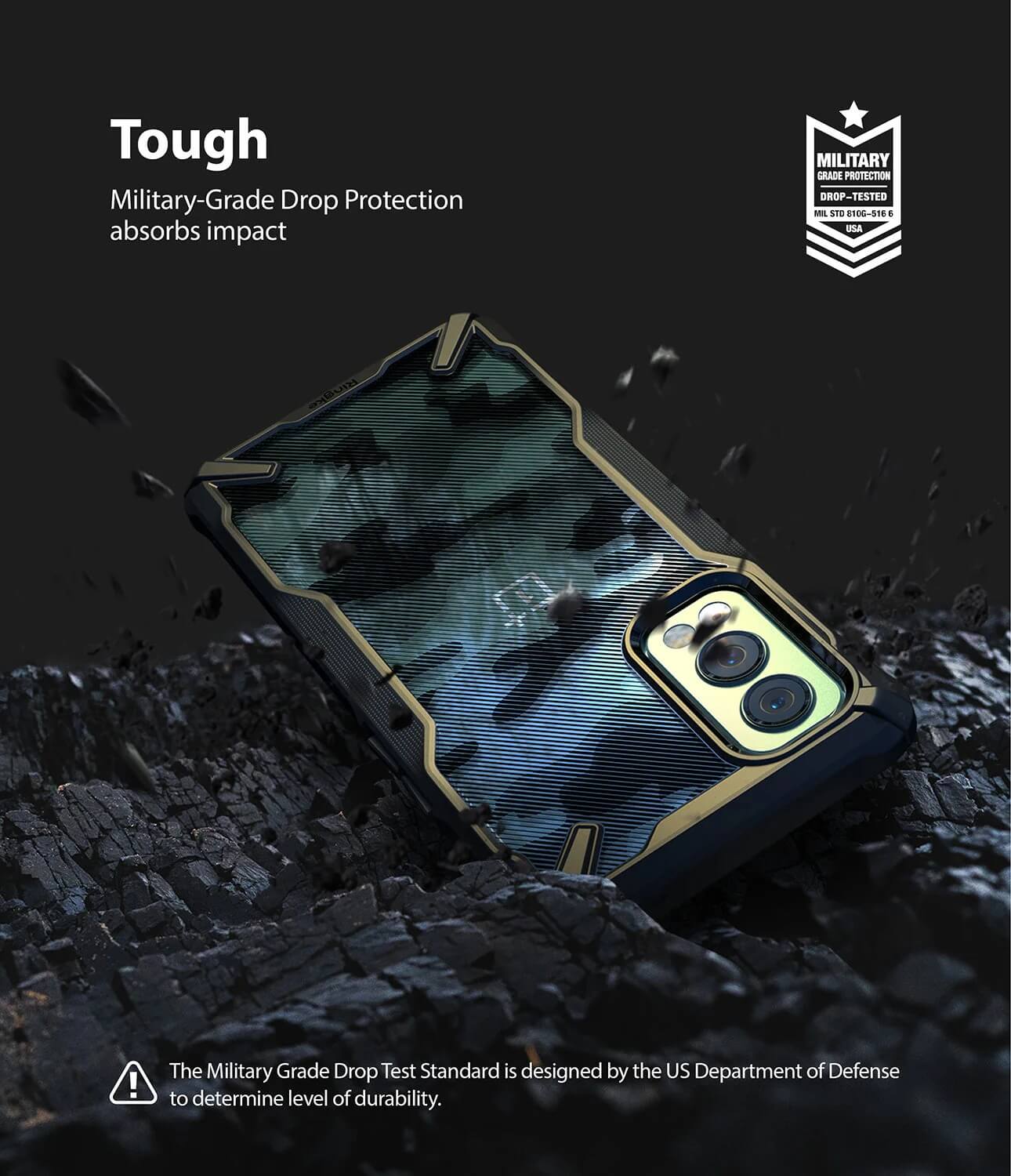 Estuche para OnePlus Nord 2 – Ringke Fusion-X Camo Black