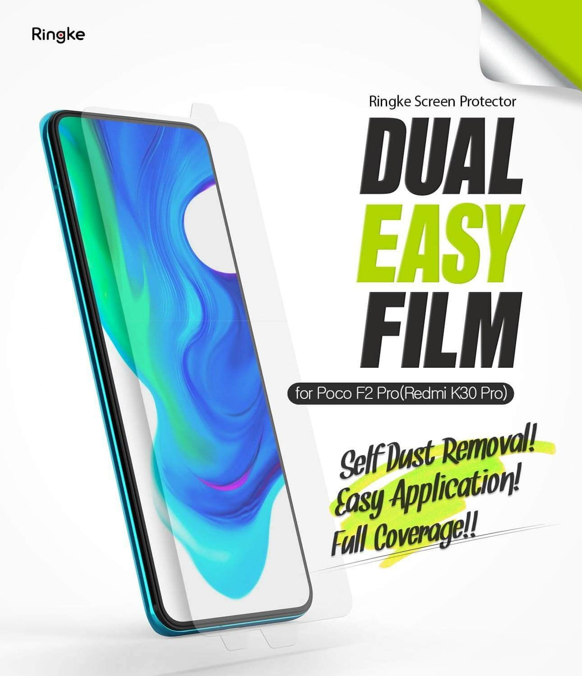 Protectorr de Pantalla para Poco Phone F2 Pro- Ringke Dual Easy Wingfull
