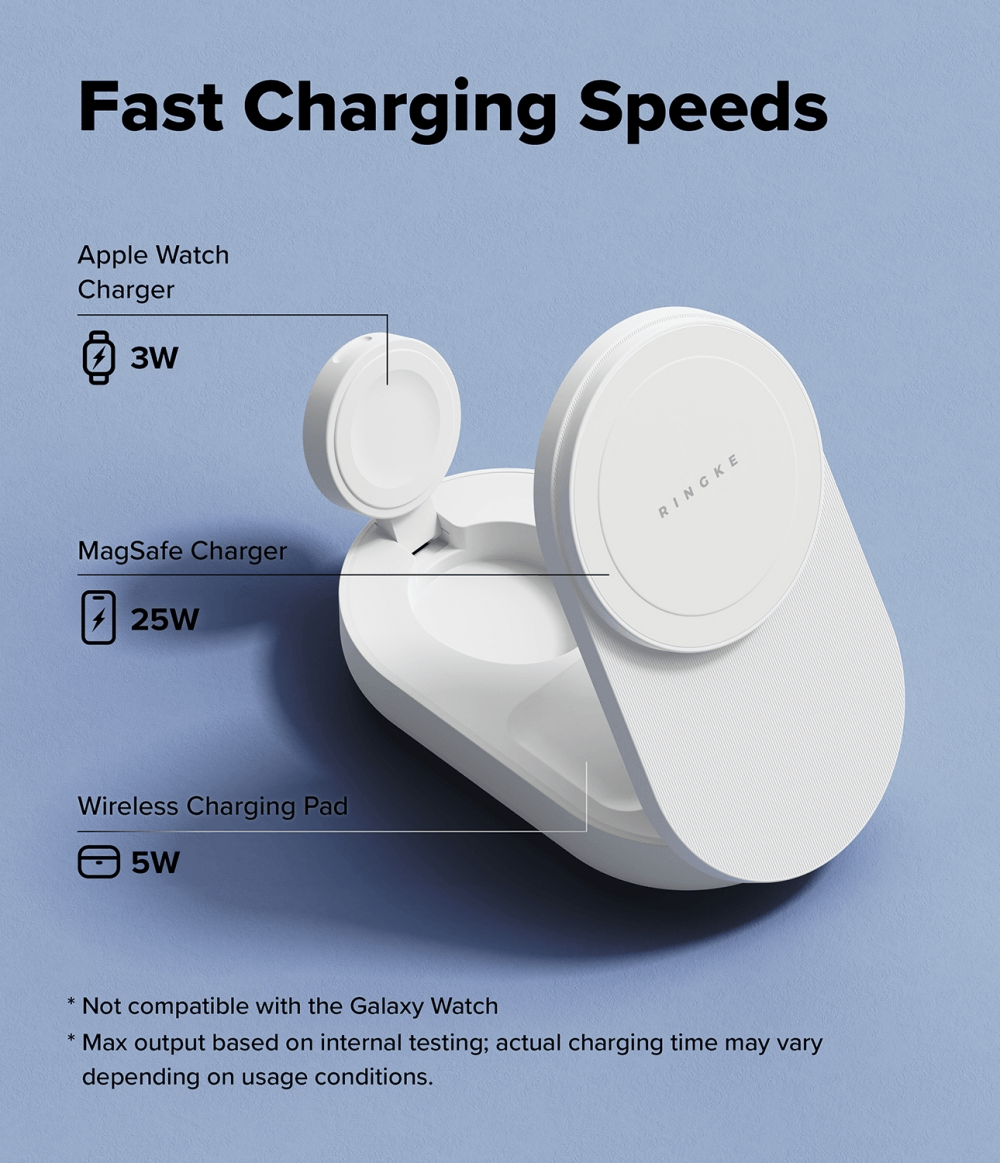 Ringke Qi2 25W 3-in-1 Magnetic Wireless Charging Folding Stand