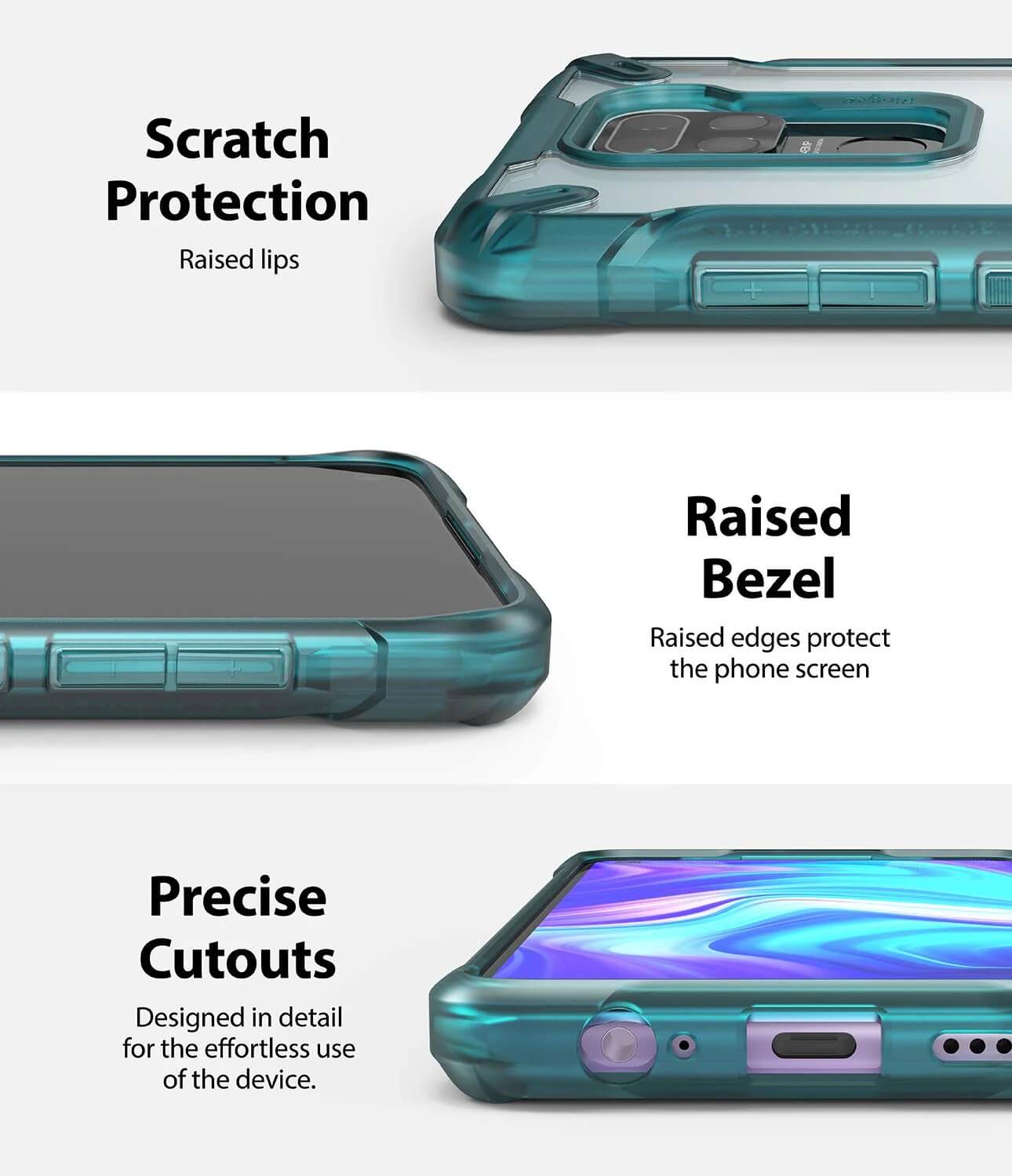 Estuche para Redmi Note 9 – Ringke Fusion-X Turquoise Green
