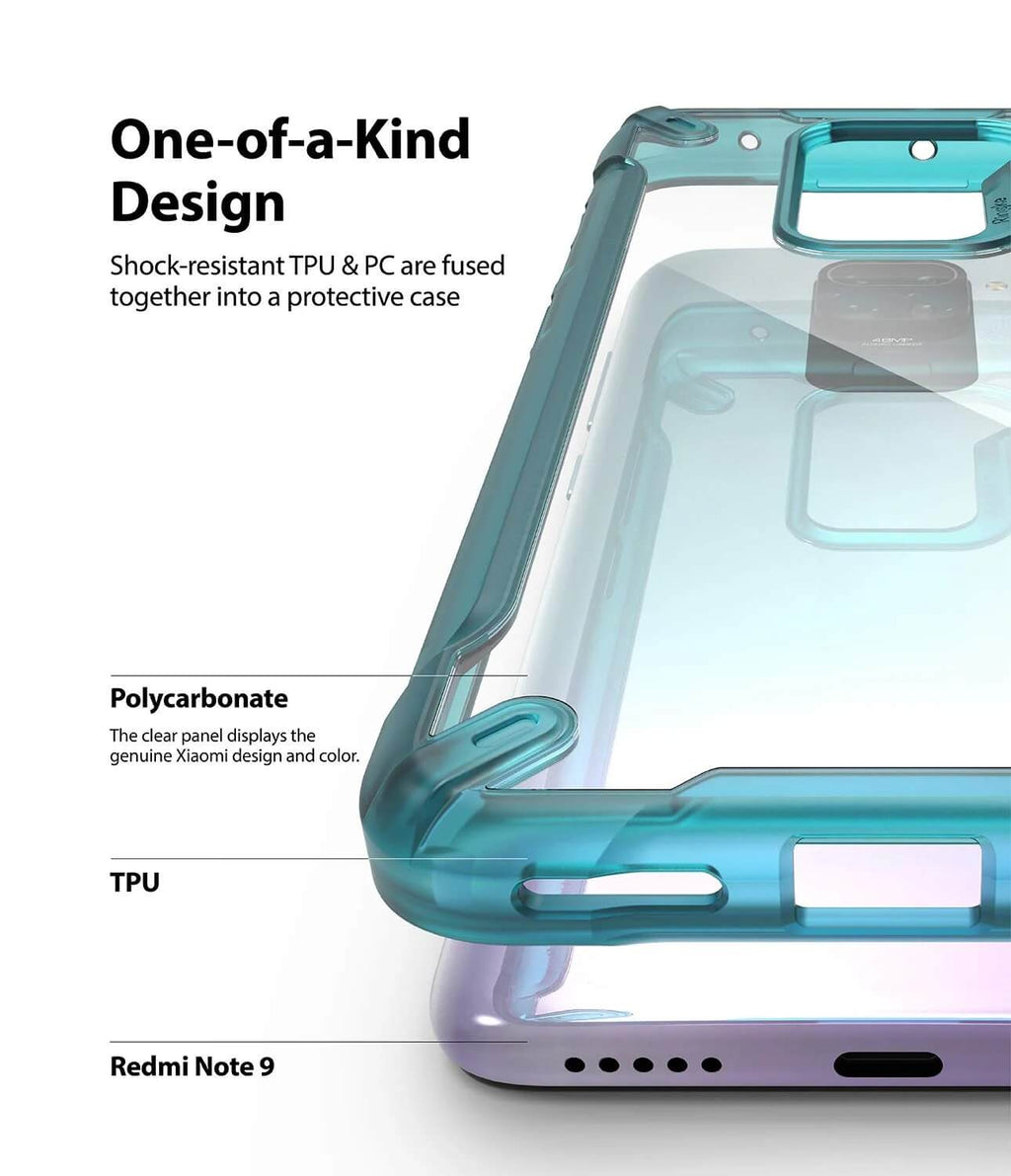 Estuche para Redmi Note 9 – Ringke Fusion-X Turquoise Green