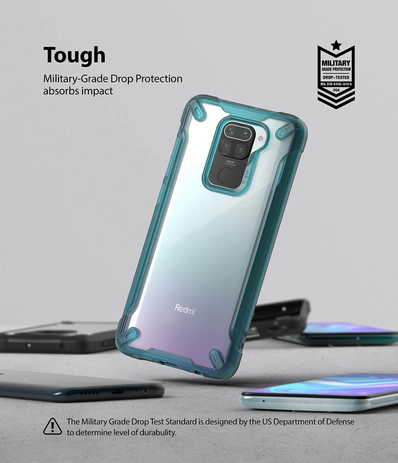 Estuche para Redmi Note 9 – Ringke Fusion-X Turquoise Green
