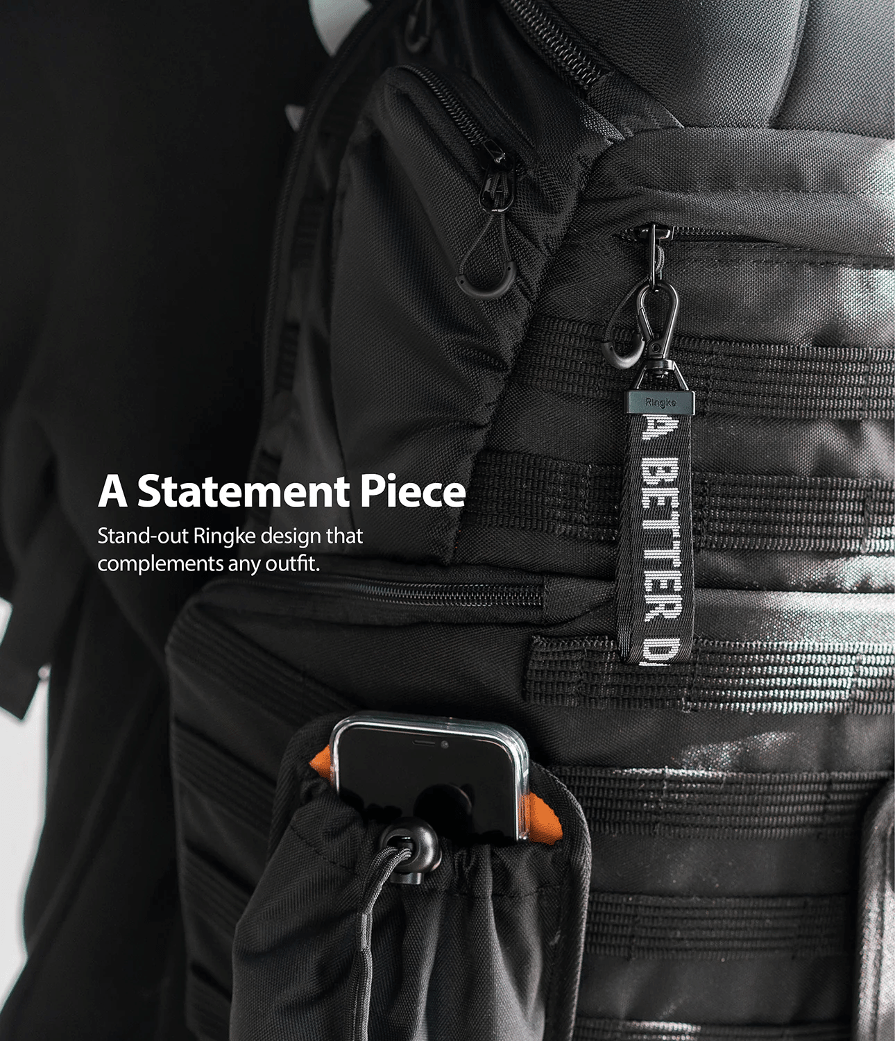 Correa para Mano - Ringke Key Ring Strap - Ticket Band 2 Black
