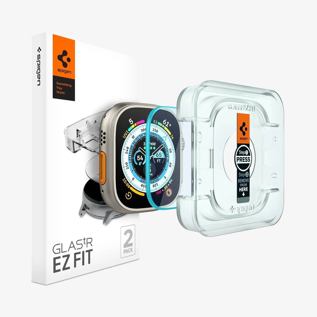 Protector de pantalla para Apple Watch 49mm - Spigen Glas.tR EZ Fit