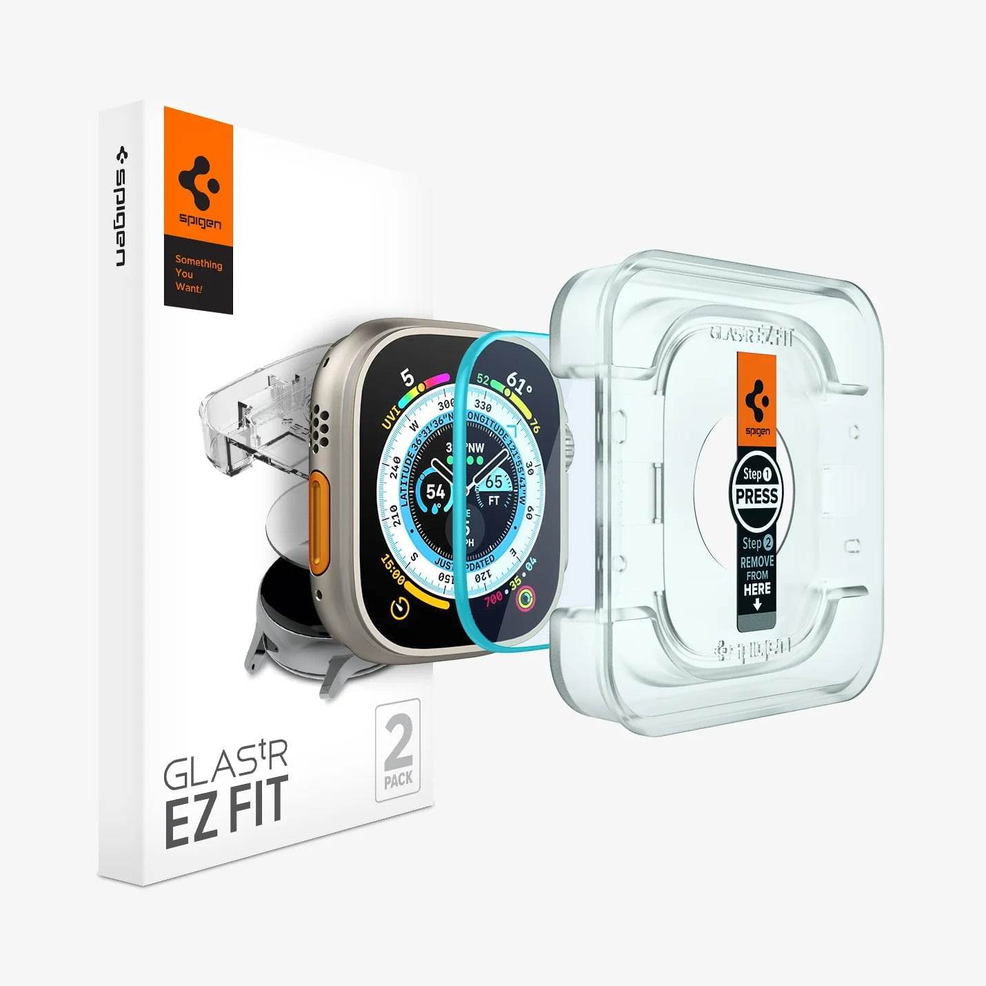 Protector de pantalla para Apple Watch 49mm - Spigen Glas.tR EZ Fit