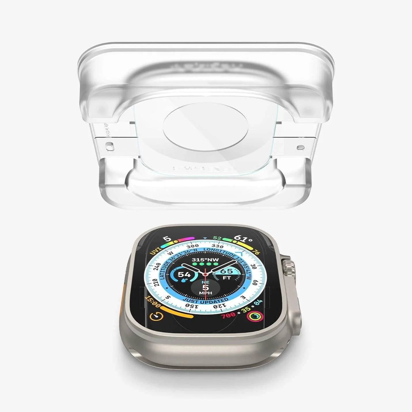 Protector de pantalla para Apple Watch 49mm - Spigen Glas.tR EZ Fit