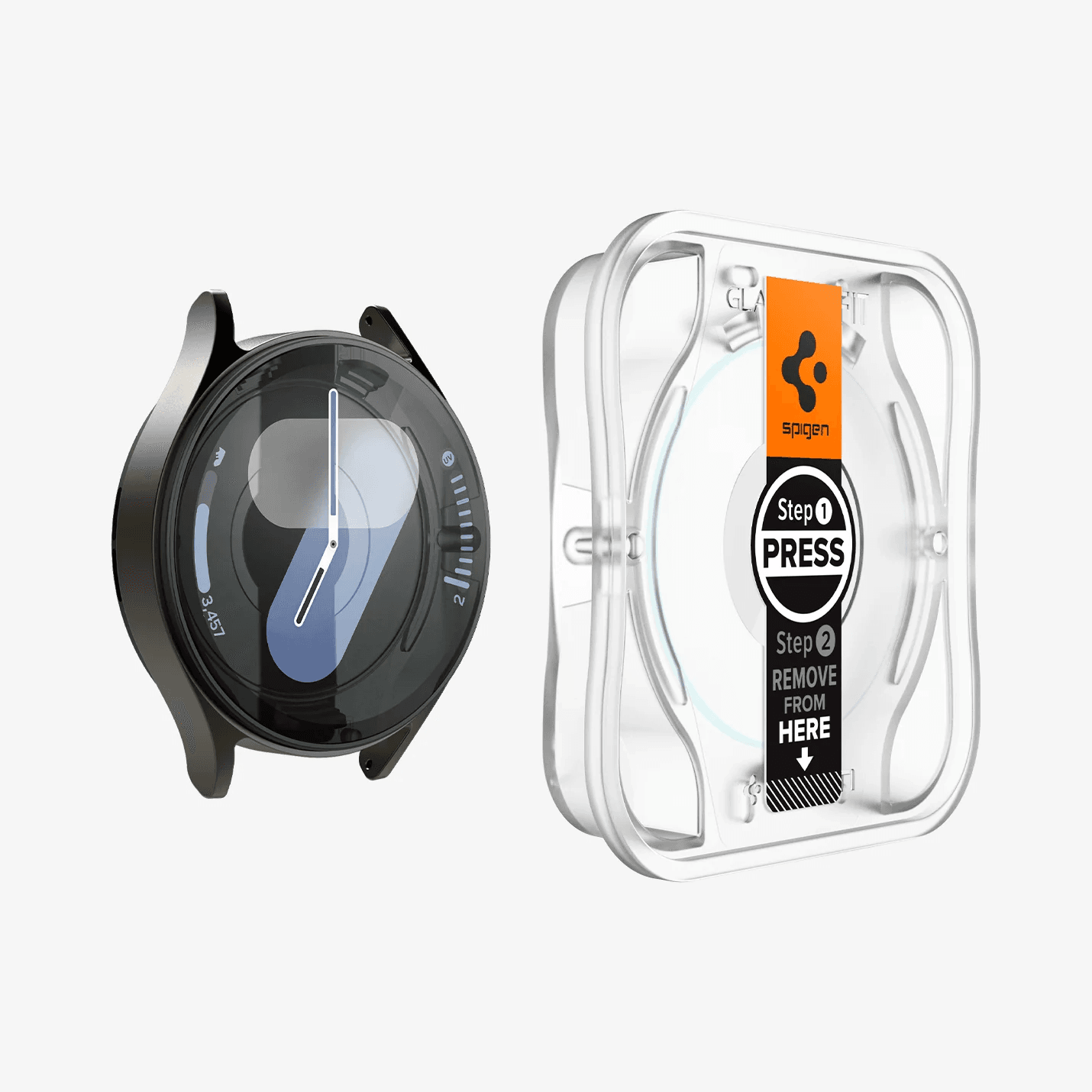 Protector de Pantalla para Galaxy Watch 7 44mm - Spigen GLAS.tR EZ Fit (Pack de 2)