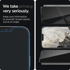 Vidrio Templado para iPhone 14 Plus / 13 Pro Max - Spigen GLAS.tR EZ Fit Privacy