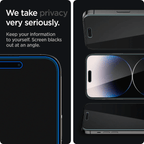 Vidrio Templado para iPhone 14 Pro - Spigen GLAS.tR EZ Fit Privacy (Pack de 2)