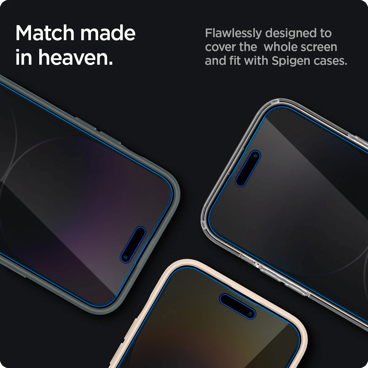 Vidrio Templado para iPhone 14 Pro - Spigen GLAS.tR EZ Fit Privacy (Pack de 2)