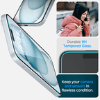 Vidrio Templado para iPhone 15 / 16 - Spigen GLAS.tR EZ Fit (Pack de 2)