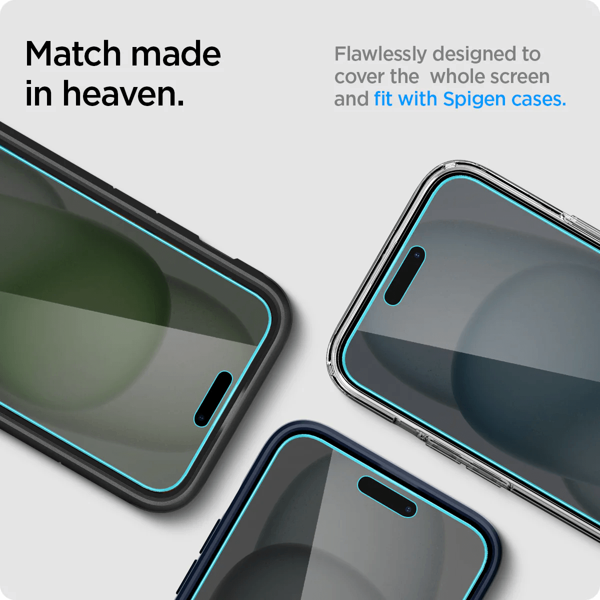 Vidrio Templado para iPhone 15 / 16 - Spigen GLAS.tR EZ Fit Privacy (Pack de 2)