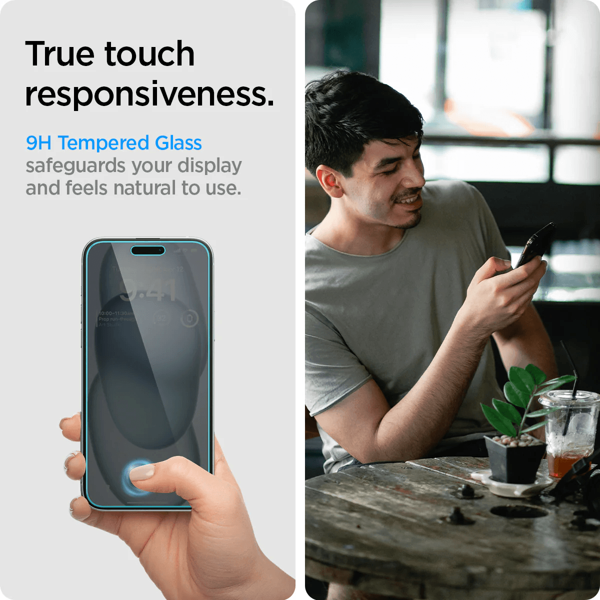 Vidrio Templado para iPhone 15 Plus / 16 Plus - Spigen GLAS.tR EZ Fit Privacy (Pack de 2)