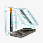 Vidrio Templado para iPhone 15 Pro - Spigen GLAS.tR EZ Fit (Pack de 2)