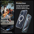 Combo para iPhone 15 Pro Max - Spigen Ultra Hybrid + Vidrio Templado Crystal Clear Pack