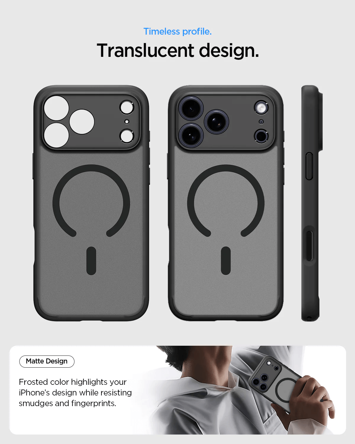 Estuche para iPhone 17 Pro Max - Spigen Ultra Hybrid Matte Magfit - Frost Black
