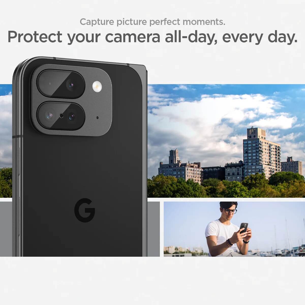 Protector de Cámara para Pixel 9 Pro Fold - Spigen Optik EZ Fit