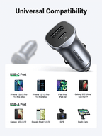 Cargador para Carro - UGreen 2-Port Fast Car Charger 24w