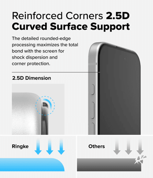 Protector de Pantalla para iPhone 16 Plus / 15 Plus - Ringke Easy Slide Tempered Glass (Pack de 2)