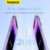 Cable Tipo C a Lightning Baseus Pudding Series Fast Charging 20W 1.2m Stellar White