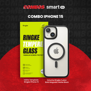 Combo iPhone 15 Fusion Bold Magnetic + Vidrio Templado Transparente