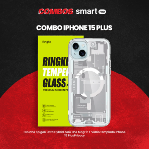 Combo para iPhone 15 Plus + Vidrio Templado de Privacidad