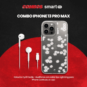 Combo iPhone 13 Pro Max Cecile + Audífonos Lightning