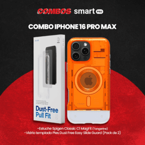 Combo iPhone 16 Pro Max Classic C1 Tangerine - Vidrio Templado Transparente