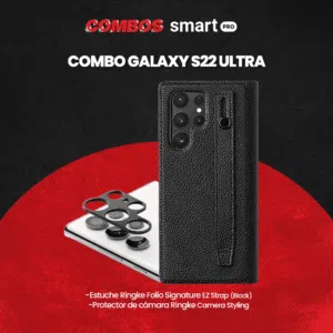 Combo para Galaxy S22 Ultra Ringke Folio Signature EZ Strap Black + Ringke Camera Styling Black