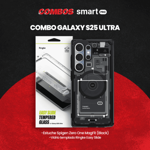 Combo para Galaxy S25 Ultra Spigen Zero One + Ringke Vidrio Templado Transparente