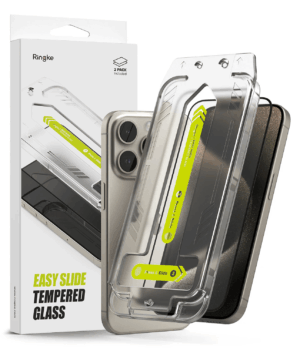 Protector de Pantalla para iPhone 15 Pro Max - Ringke Easy Slide Tempered Glass (Pack de 2)